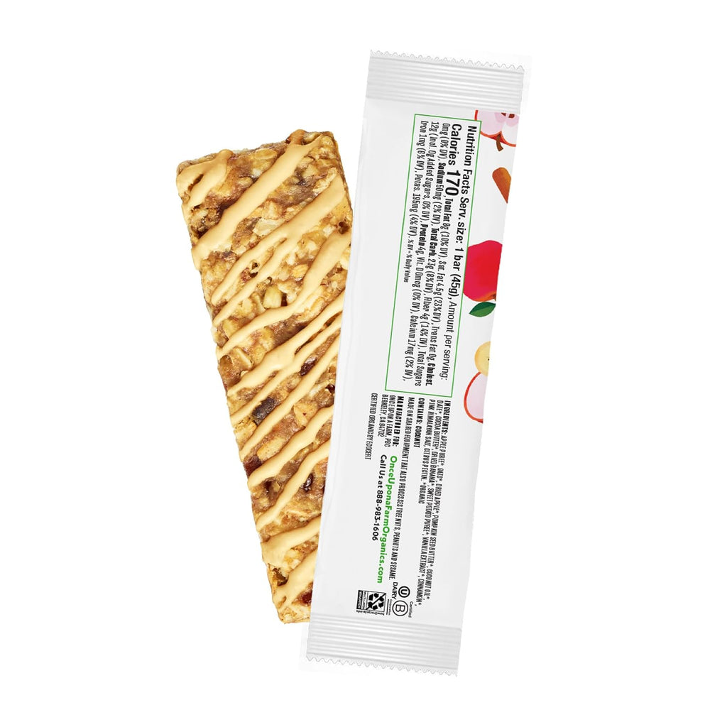 Once Upon a Farm Organic Apple Cinnamon Refrigerated Oat Kids' Bar Multipack,4-1.6oz Bars
