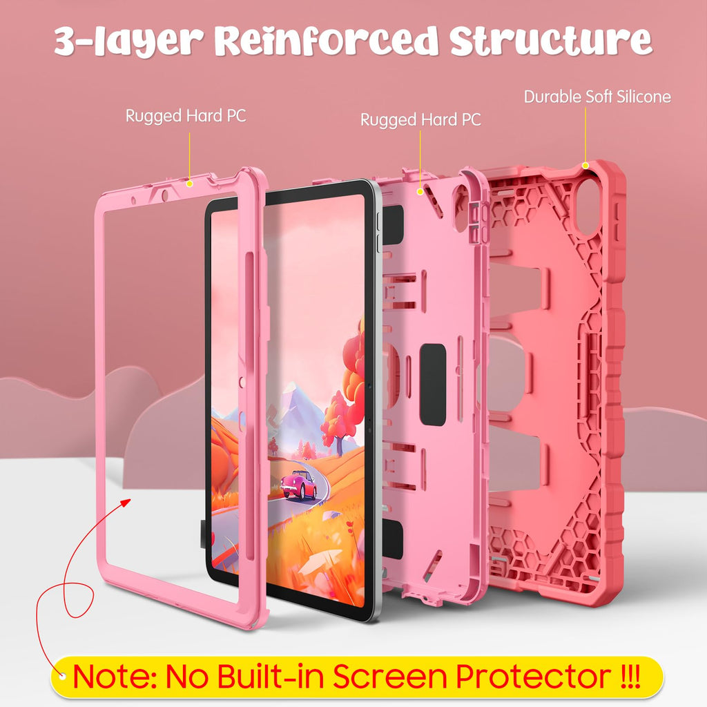 Fintie Case for iPad Air 11-inch M4/M3/M2 (2026/2025/2024), iPad Air 5th / 4th Generation (2022/2020) 10.9 Inch, Fully-Body Rugged Heavy Duty Shockproof Case with Kickstand for Kids, Black