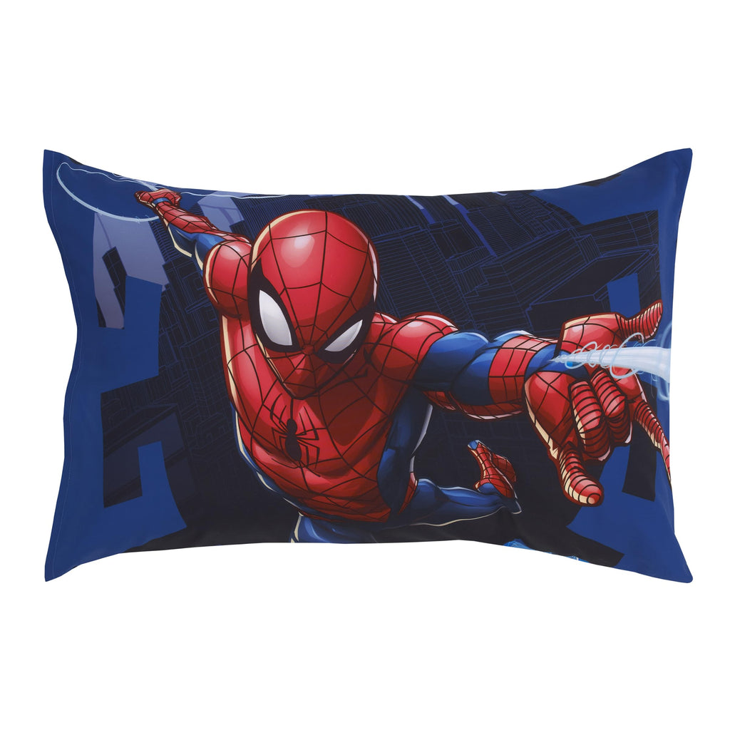 NoJo Marvel The Avengers I Am A Hero Blue, Green, Red, and Yellow 4 Piece Toddler Bed Set - Comforter, Fitted Bottom Sheet, Flat Top Sheet, and Reversible Pillowcase