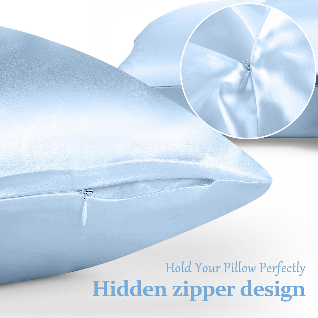 2 Pack 100% Pure Silk Pillowcase for Hair and Skin, Both Sides Mulberry Silk Pillowcases with Hidden Zipper, Cooling Pillowcase 19 Momme, 600 Thread Silk Pillow Cases Standard Size, Apricot