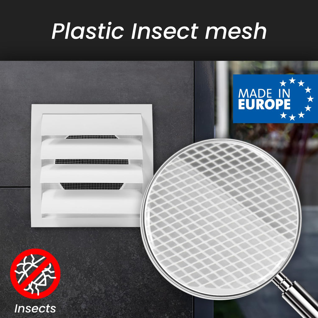Repa Market 4 Inch Anthracite Dryer Vent Hood/Duct Cover for Walls or Ceiling/ABS Plastic Louvered Air Grille with Built-In Mesh Screen/Exhaust and Dryer Vent Covers for Indoor & Outdoor Use