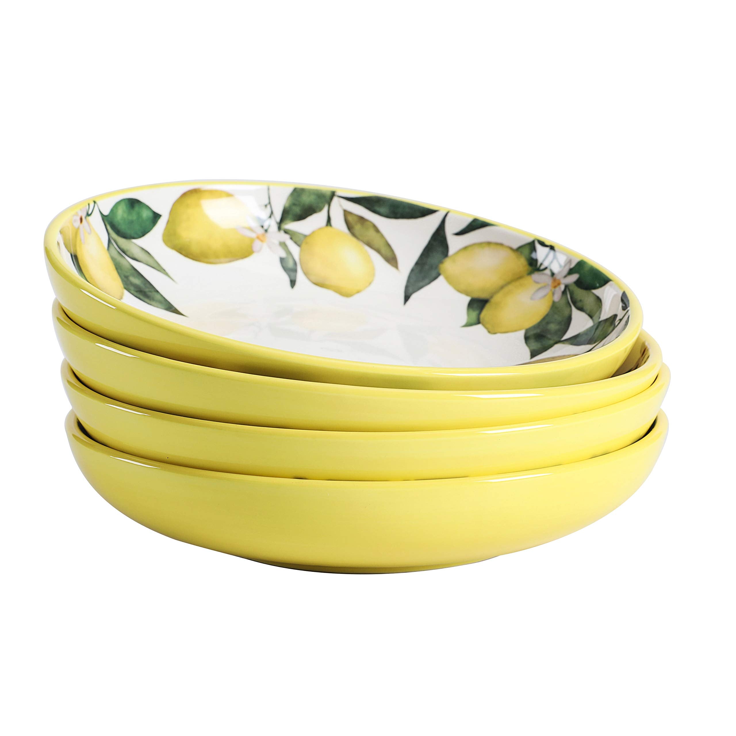 Bico Blue Talavera Pasta Bowls, 35oz Salad Bowl Set of 4, Large Ceramic Serving Dinner Bowls for Soup and Cereal, Microwave and Dishwasher Safe, Gift for Housewarming and Thanksgiving