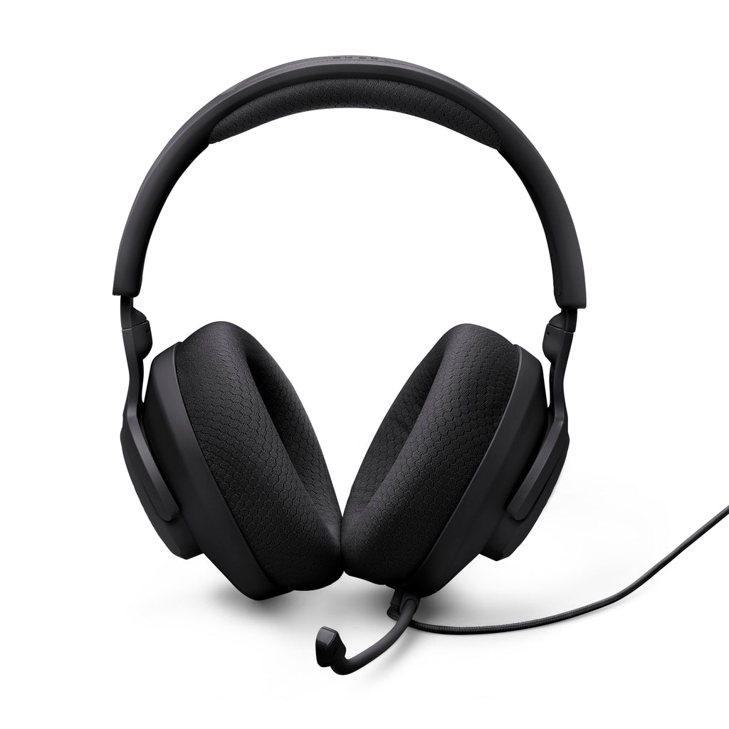 JBL Quantum 100M2 - Wired Over-Ear Gaming Headset with omnidirectional, Detachable mic with Mute Option and Fabric-Covered Memory Foam Ear Cushions, Compatible with All Platforms (Black)