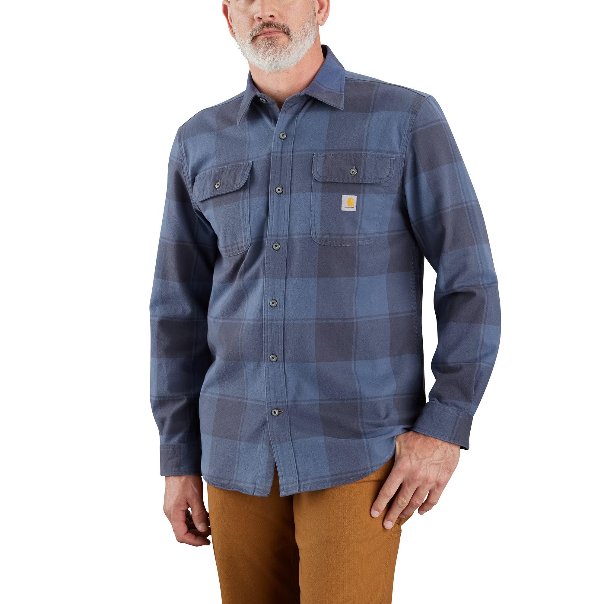 Carhartt Men's Loose Fit Heavyweight Flannel Long-Sleeve Plaid Shirt