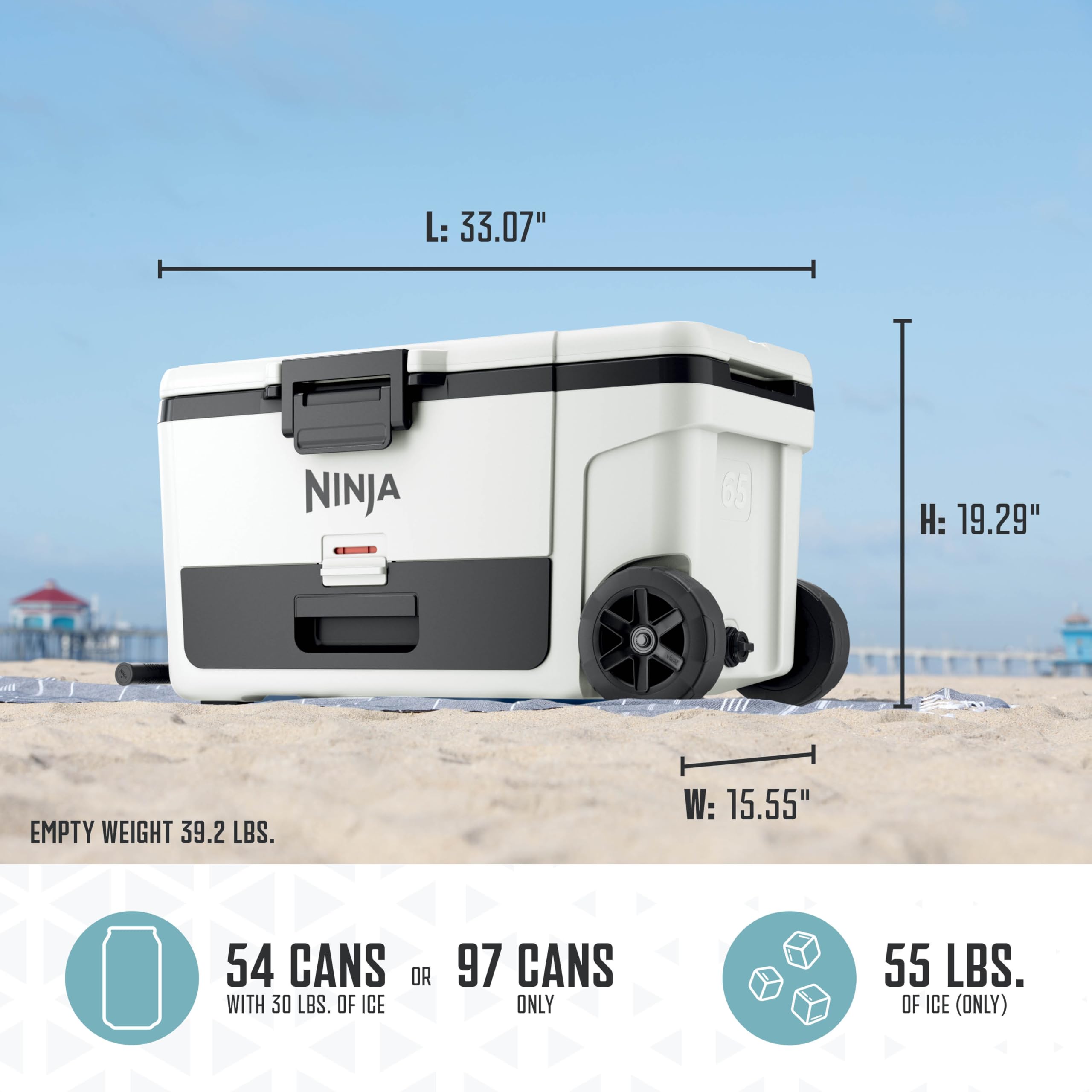 Ninja FrostVault | 65qt Wheeled Cooler with Cold Dry Zone | Integrated Fridge-Temp Dry Storage Drawer | Premium Heavy-Duty Insulated Cooler | Keeps Ice for Days | Charcoal Gray | FB265CG
