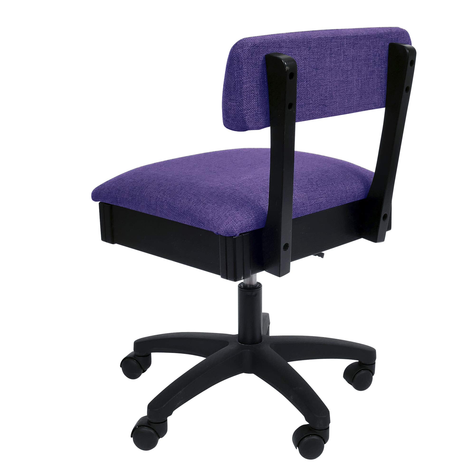 Arrow Sewing H8123 Adjustable Height Hydraulic Sewing and Craft Chair with Under Seat Storage and Solid Fabric, Lady Gray Fabric