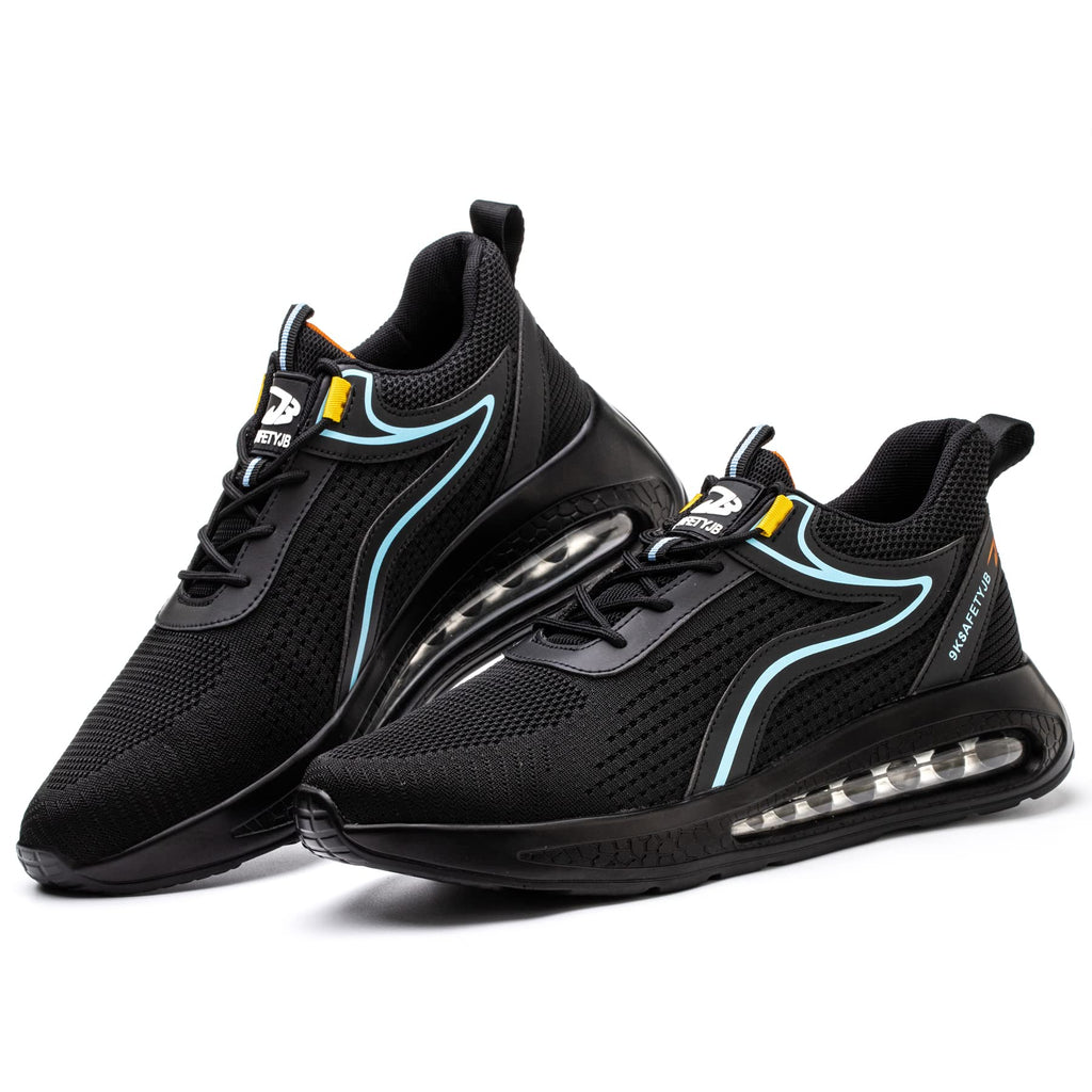 XUNRUO Safety Work Shoes for Mens Womens, Breathable Safety Steel Toe Athletic Sneakers, Lightweight Construction Carpenter Shoes