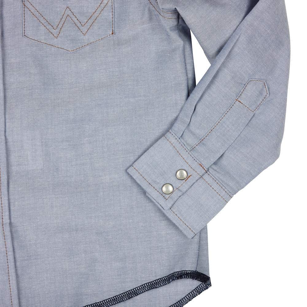 Wrangler Boy's Long Sleeve White Snap Shirt