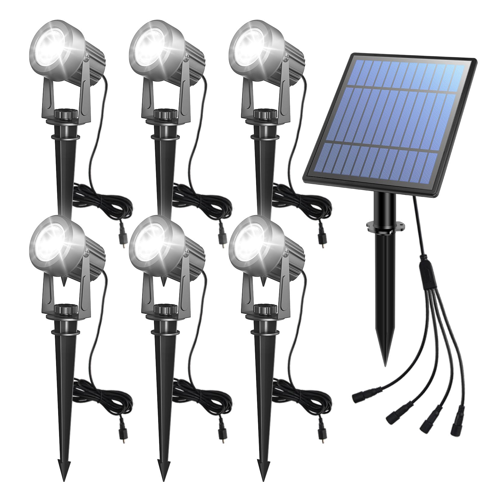 APONUO Solar Spot Lights - Outdoor 2-in-1 Solar Landscape Uplights, Dusk to Dawn, IP65 Waterproof, 9.8ft Cable, Warm White