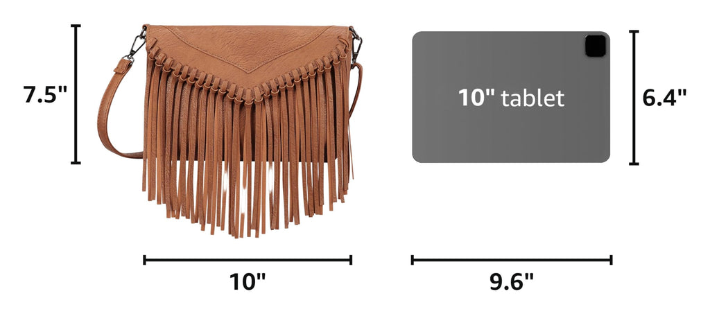 HDE Women's PU Leather Hobo Fringe Crossbody Tassel Purse Vintage Flap Envelope Handbag Western Sling Shoulder Bag