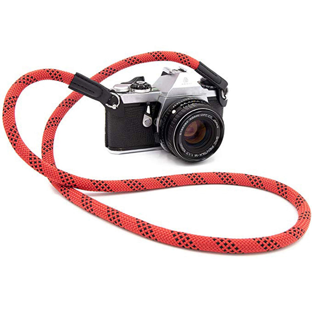 Camera Strap Vintage 100cm Nylon Climbing Rope Camera Neck Shoulder Strap for Micro Single and DSLR Camera.(Black)