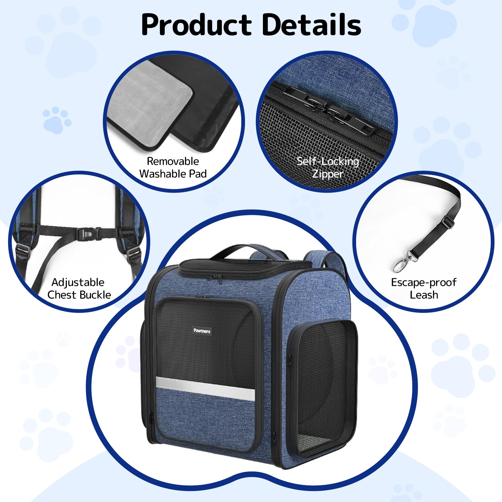 Cat Carrier Backpack with Detachable Play Tunnel, 2 in 1 Cat Tunnel Backpack Suitable for Carrying & Playing, Expandable Pet Carrier for Small Medium Kitten Puppy, Suitable for Travel Hiking Camping