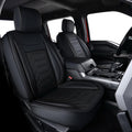 RISINGSTAR Silverado Sierra Front Seat Covers Faux Leather, Fit for 2007-2026 Chevy Silverado GMC Sierra 1500/2500HD/3500HD Crew Double Regular Cab(Front Pair, Black 2 pcs)