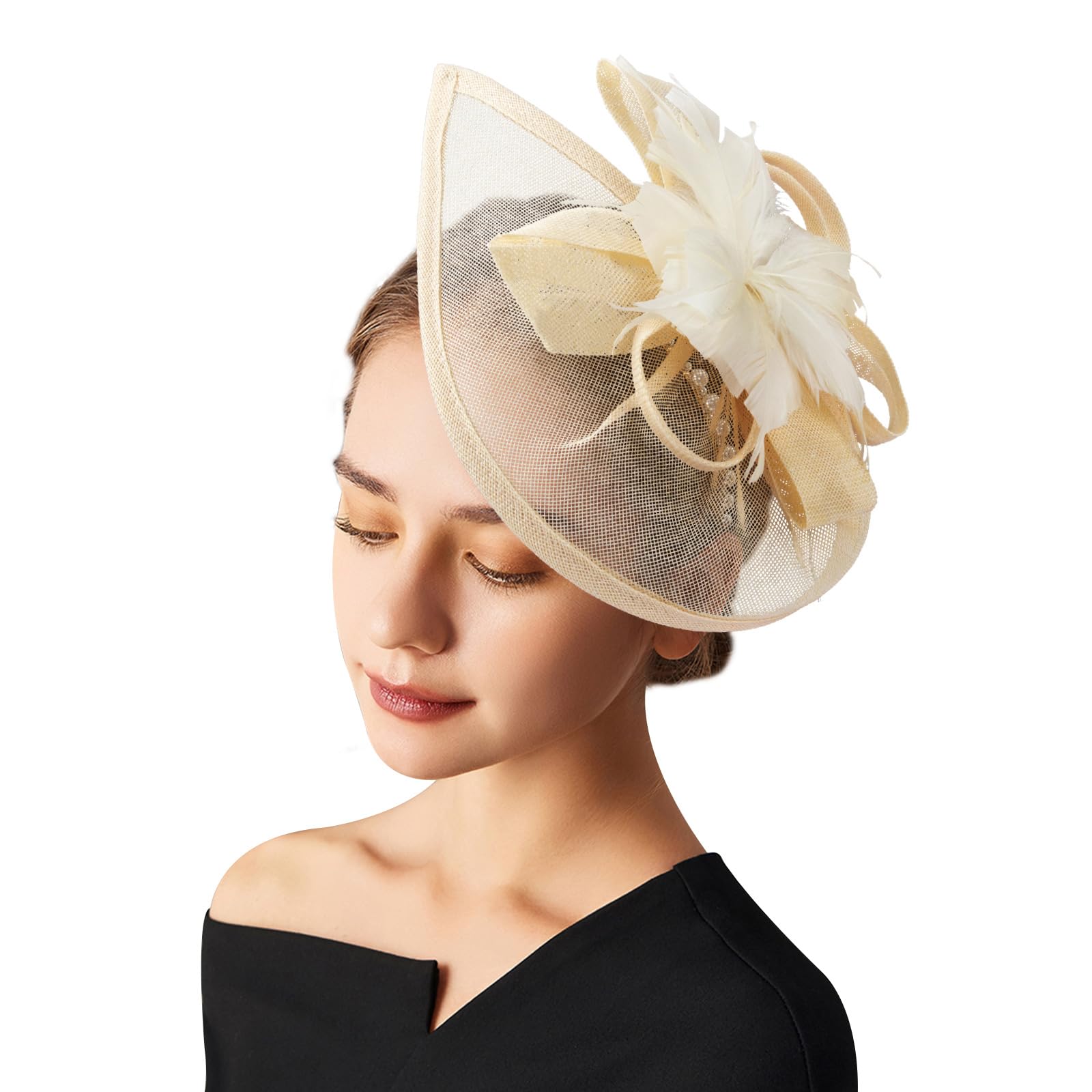 AQOKKA Women Fascinators Hats Flower Fascinators with Headband and Clip Tea Party Headwear for Women and Girls
