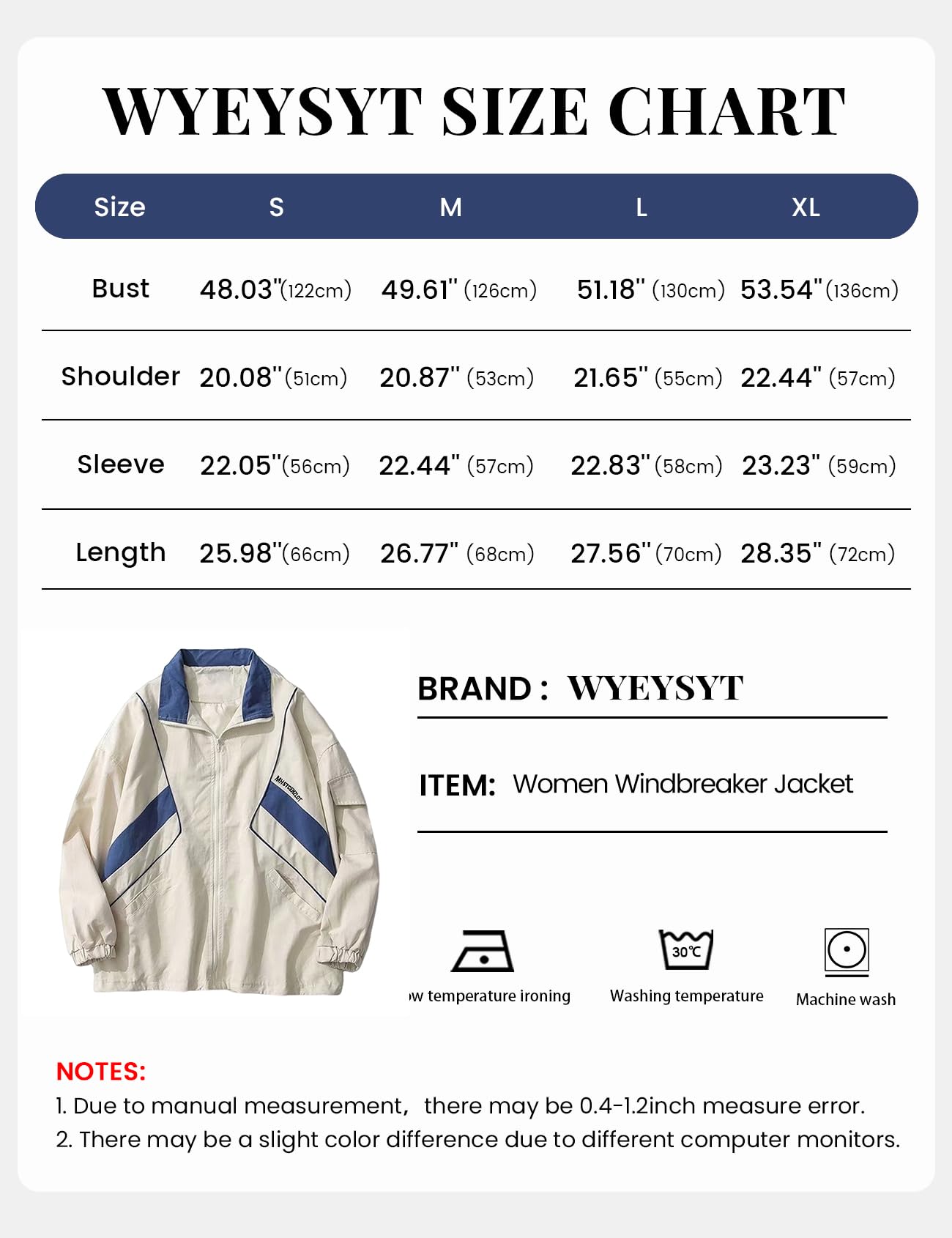 Wyeysyt Women Windbreaker Jacket Y2k Varsity Jackets Oversized Vintage 90s Jacket