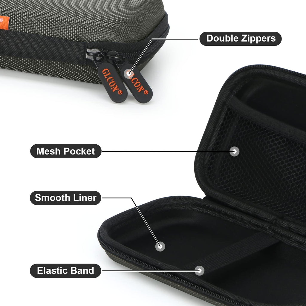 External Hard Drive Case - GLCON Shockproof EVA Carrying Case for WD My Passport Element Seagate Expansion Backup Toshiba 1TB 2TB 4TB - High Protection Portable Travel Electronic Power Bank Bag