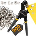 Heavy Duty Grommet Tool Kit with 1/2 Inch Die and 300 Sets of 12MM Grommets,Handheld Manual Eyelet Tool Rivet Press Punch Pliers for Leather Canvas Fabric
