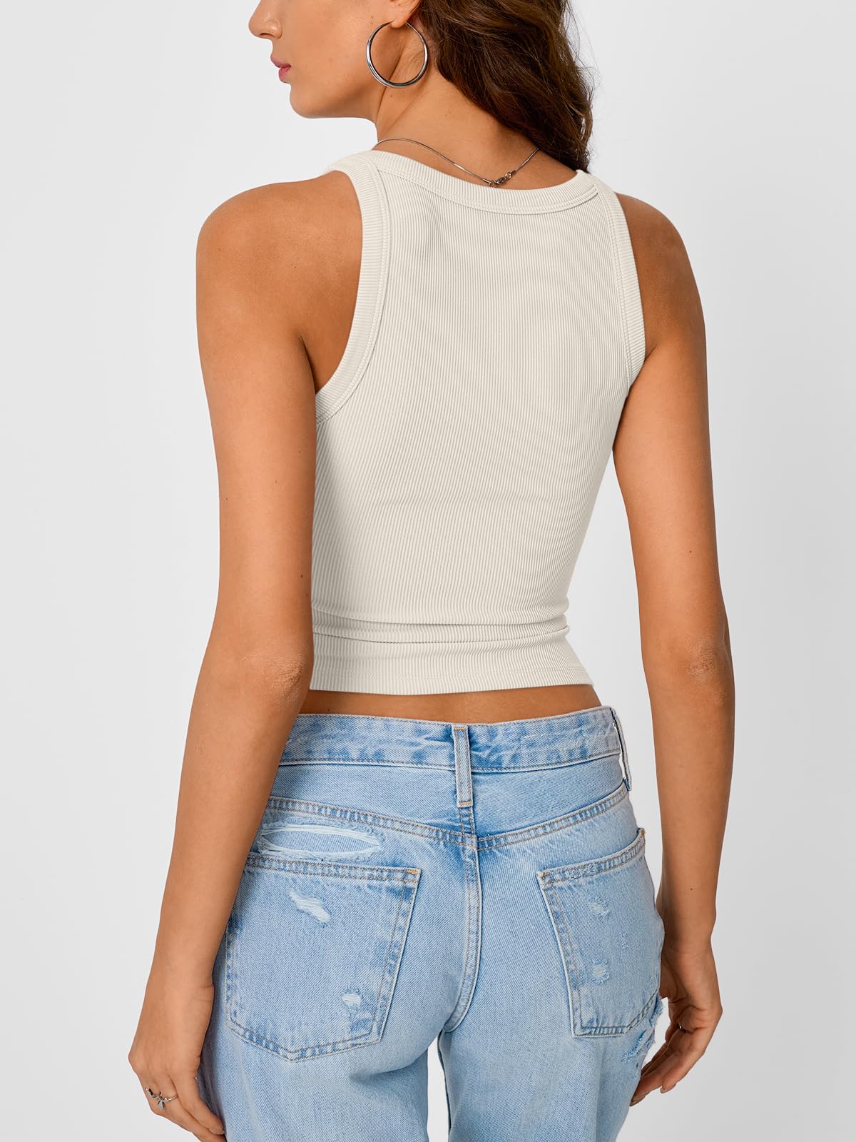 Trendy Queen Women's Tank Tops Crop Camisole Summer Fashion Sleeveless Ribbed Workout Basic Going Out Gym Spring Clothes 2026