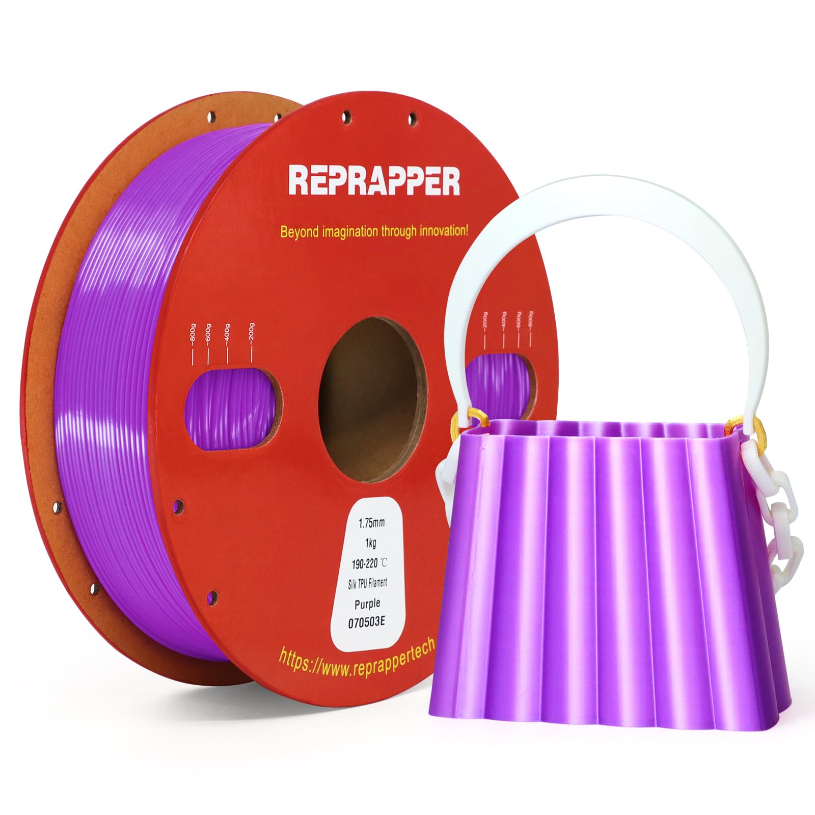RepRapper PLA Filament, Multicolor Glitter Sample Pack, Shiny Galaxy Silk PLA1.75MM for 3D Printer, Glow in The Dark Sparkle Laser Series 3D Printer Filament, 250g*4