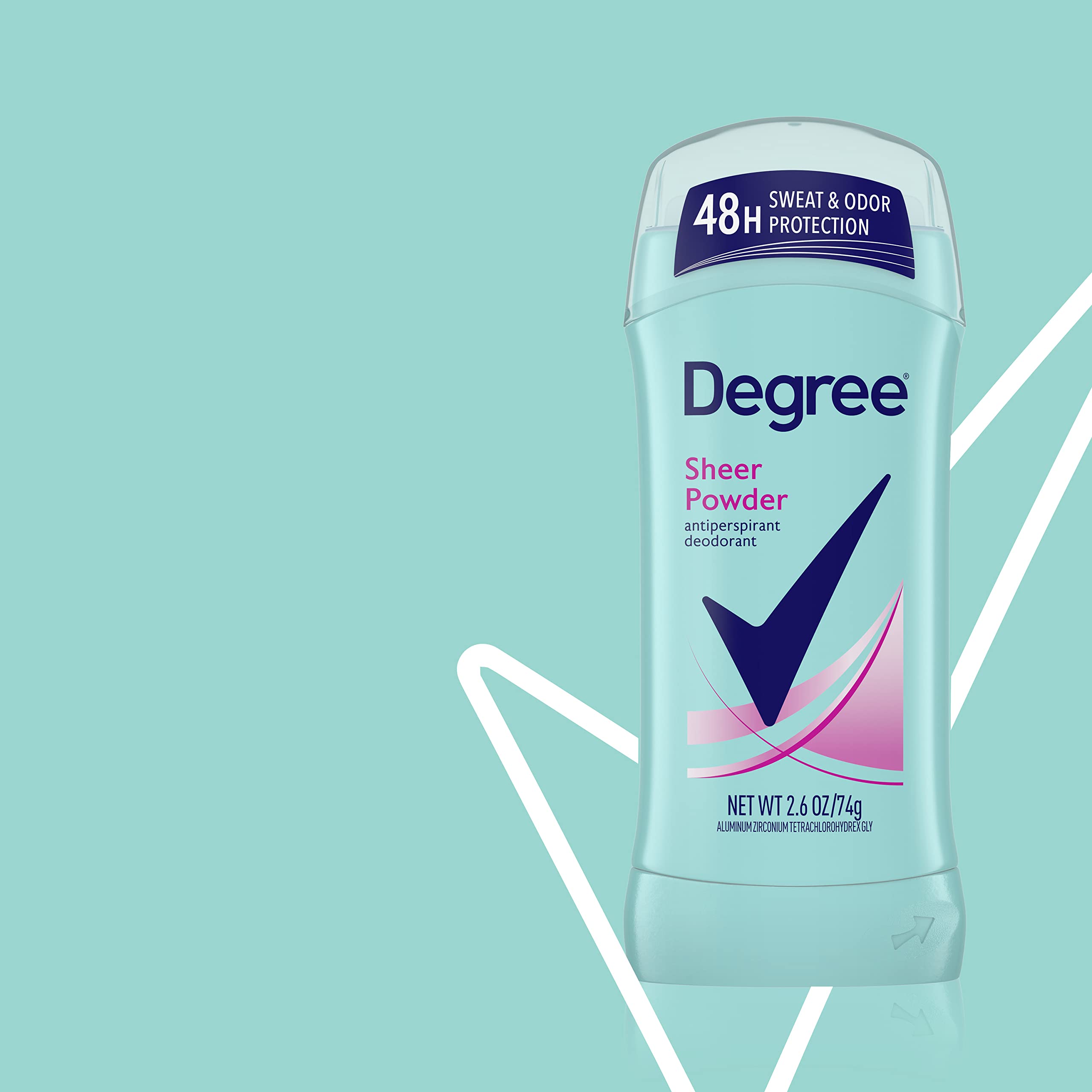 Degree Original Antiperspirant Deodorant Sheer Powder Pack of 6 48-Hour Sweat & Odor Protection Antiperspirant for Women 2.6 oz