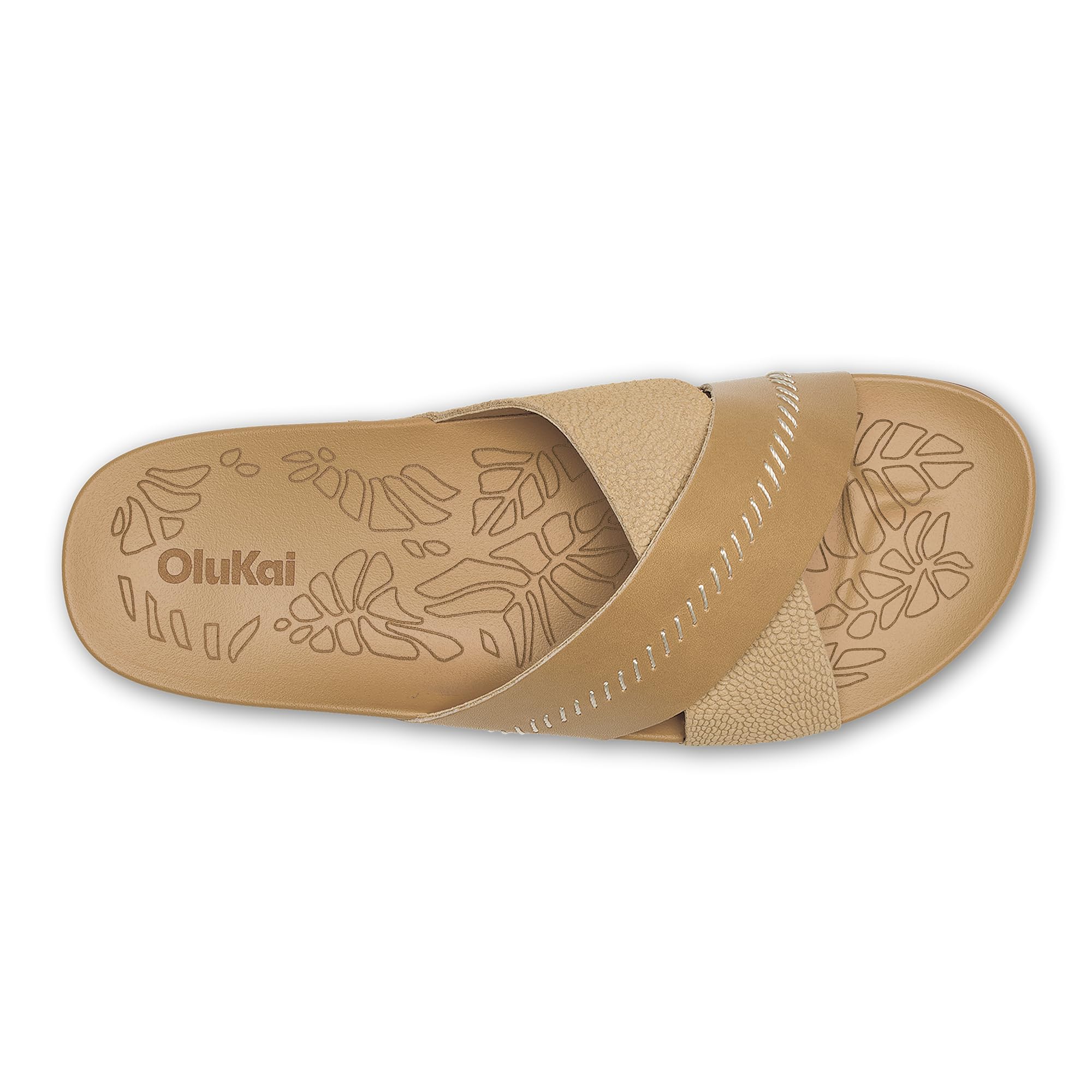 OluKai Kipe'a Olu Women's Slide Sandal, Premium Leather, Relaxed & Dressy Design For Any Occasion, All-Day Comfort & Fit