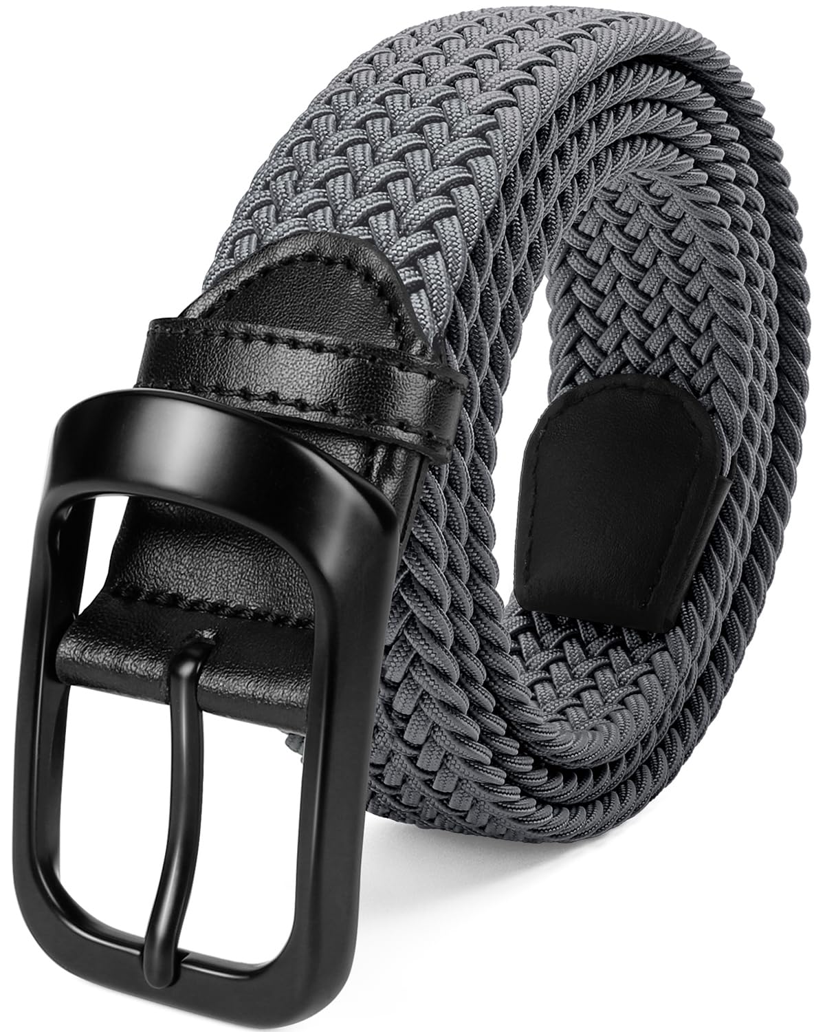 FAIRWIN Men's Golf Belt, Stretch Braided Elastic Woven Casual Jeans Belts 1 3/8" Nylon Web Work Belts for Men