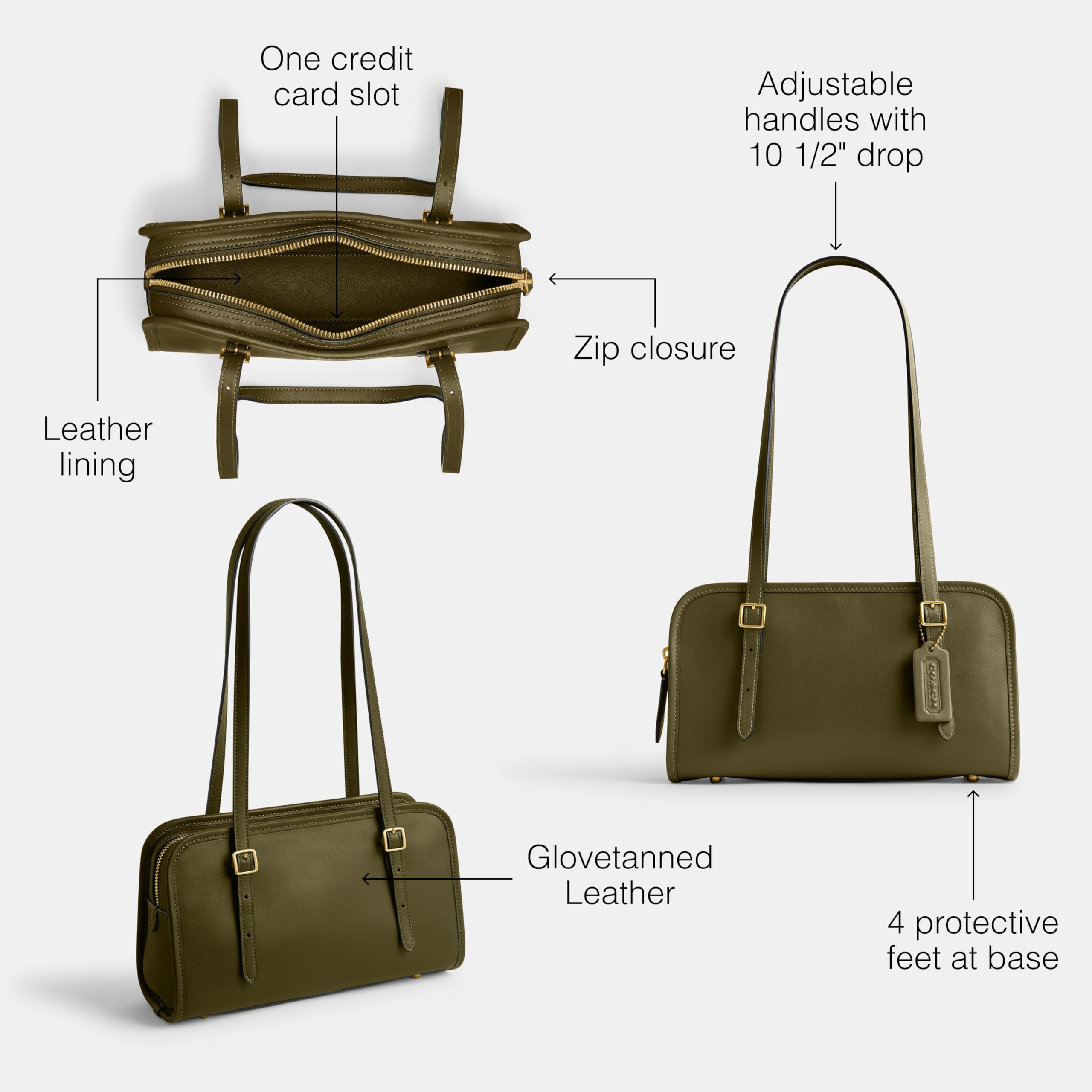 COACH Swing Zip Bag with Grommets