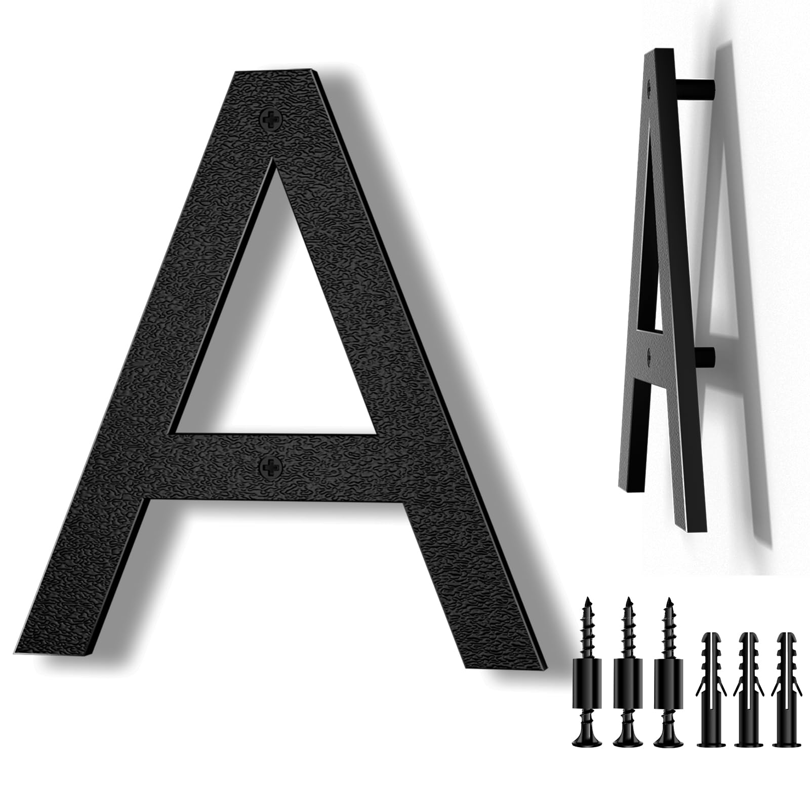 8 Inch Black Floating Arrow Signs, Modern Outdoor Plastic Directional Signs for Wall Yard Street