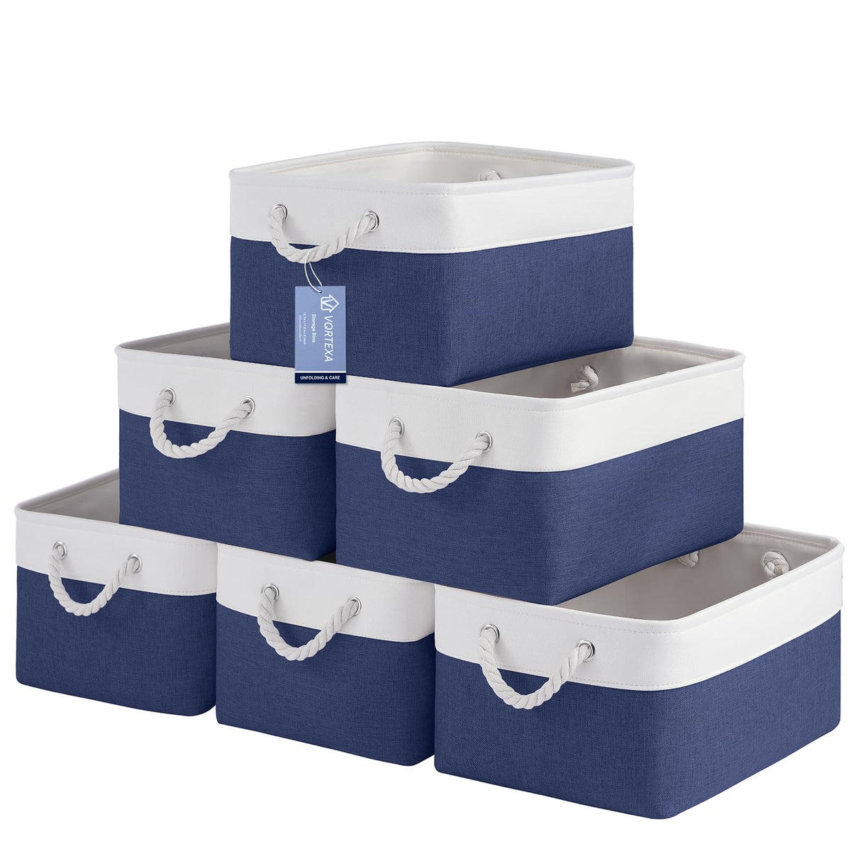 Storage Baskets for Shelves 11.8x7.9x5.2 Inch, Foldable Fabric Storage Bins with Handles, Small Storage Baskets for Organizing Closet, Office, Home Organization (1-Pack, Gray)