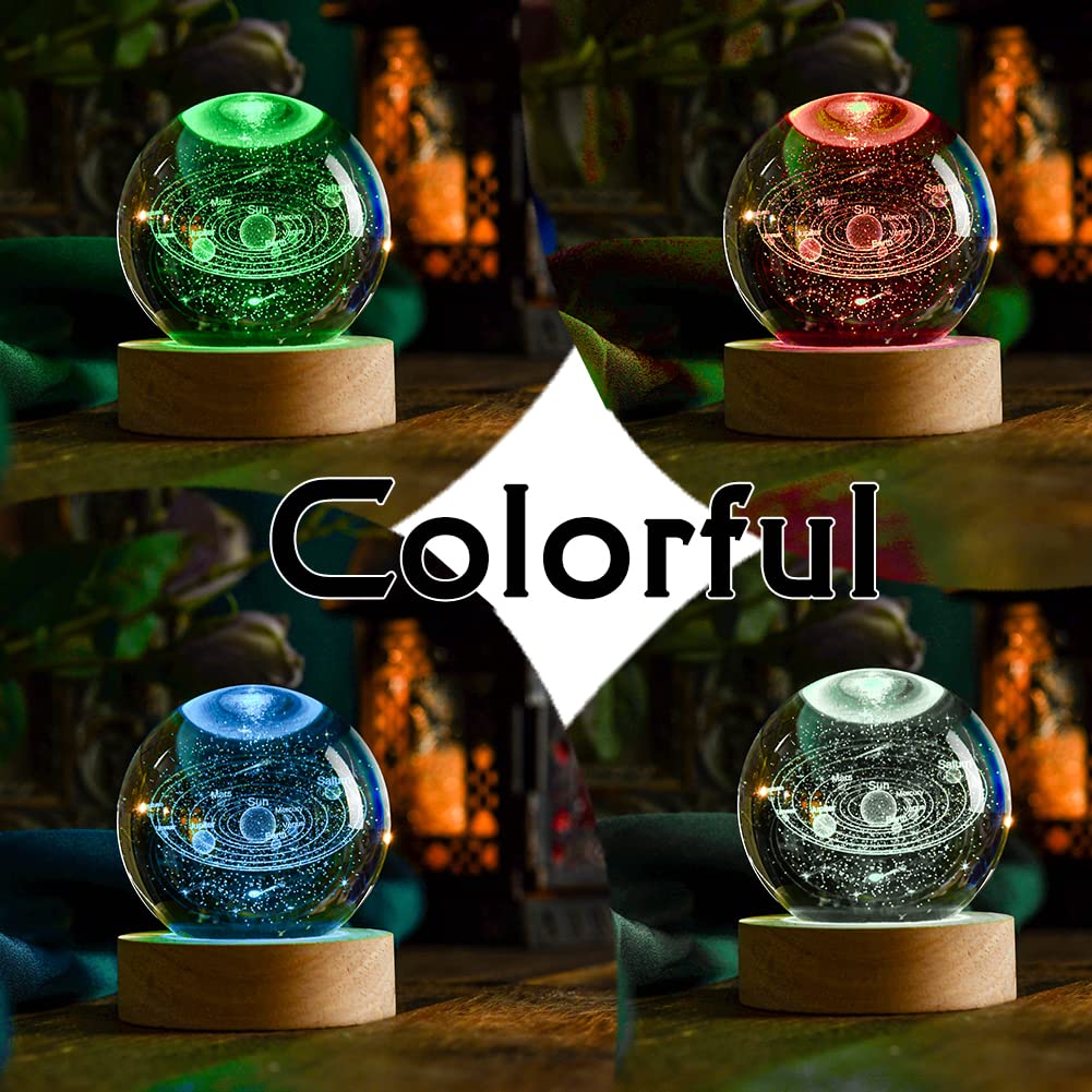 IFOLAINA Butterfly Crystal Ball Gifts Ideas for Girlfriend Wife Mom Couple Her Bithday Mothers Day 3D Butterfly on Sunflower Night Light Decorative Globes Room Decor