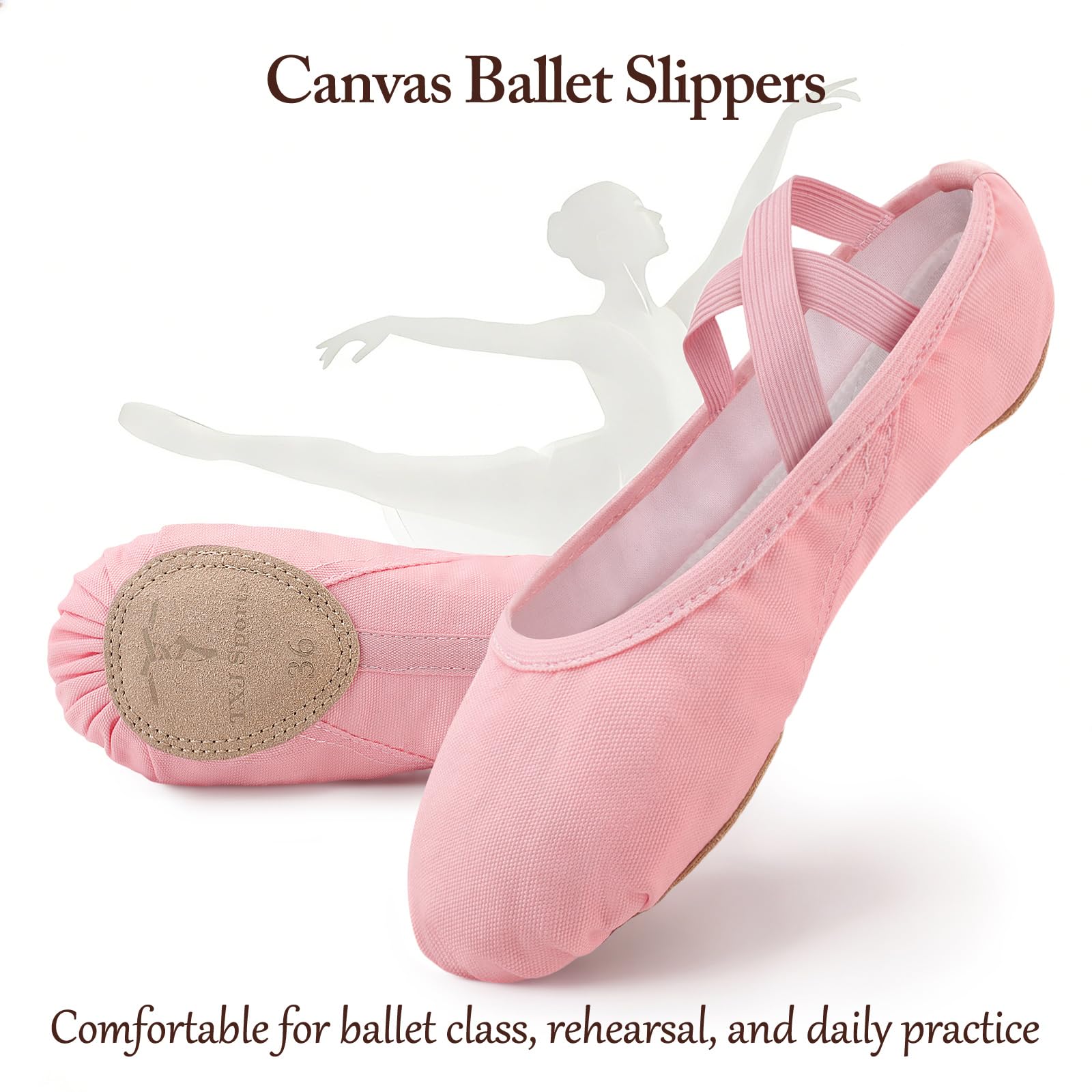 TXJ Sports Ballet Shoes for Women Girls, Women's Ballet Slipper Canvas Dance Shoes Split Sole Yoga Dance Flats