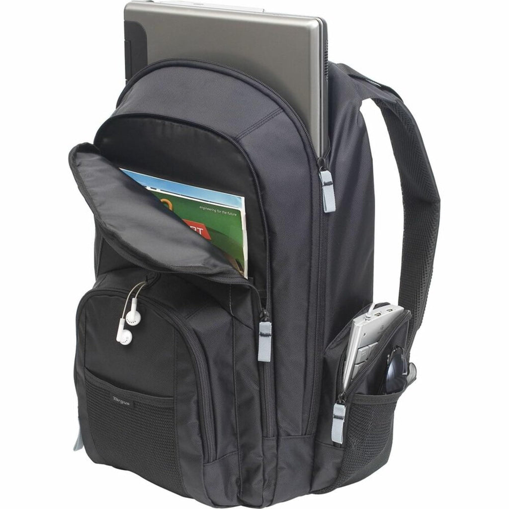 Targus 16 Inch Groove Laptop Backpack, Black - Fits Most Laptops up to 16", Water Resistant Travel Backpack for Business Commuters and Travel (CVR600)