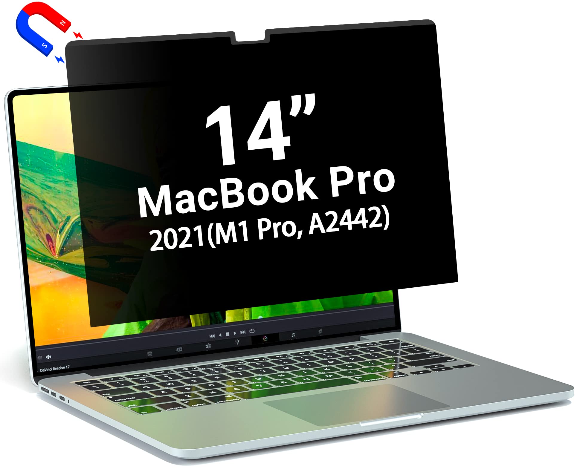 PYS MacBook Air 13.6 Inch Magnetic Privacy Screen for M2 Chip 2022 (A2681) - Removable Anti-Spy Laptop Shield