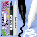 ARTISTRO 2 Black Permanent Marker - Waterproof Markers for Tire, Fabric, Rocks, Glass, Ceramic, Wood, Paper - Oil Based Paint Pens - Medium Tip 3mm