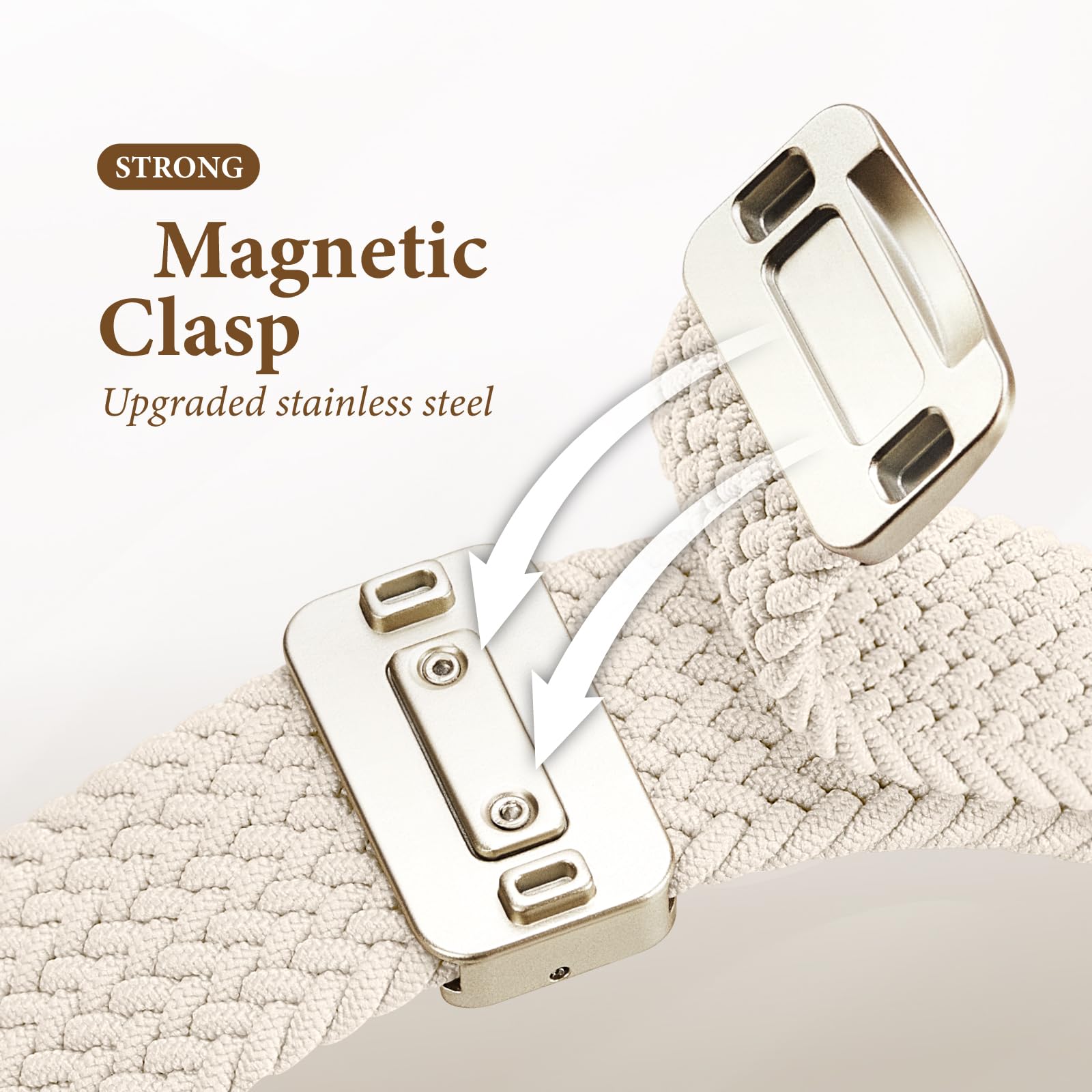 Braided Stretchy Bands with Magnetic Clasp Compatible for Apple Watch Band 38mm 40mm 41mm 42mm 44mm 45mm 46mm 49mm Women Men, Nylon Sport Solo Loop for iWatch Series 11 10 9 8 7 6 5 4 3 Ultra 3 2 1 SE