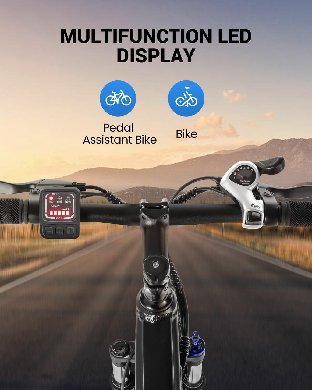 MULTIJOY Electric Bike for Adults,36V Built-in Invisible Removable Battery,350W Brushless Motor(Peak 450W) Electric Mountain Bike,26" Tires&Front Fork Suspension,UL Certified 7-Speed