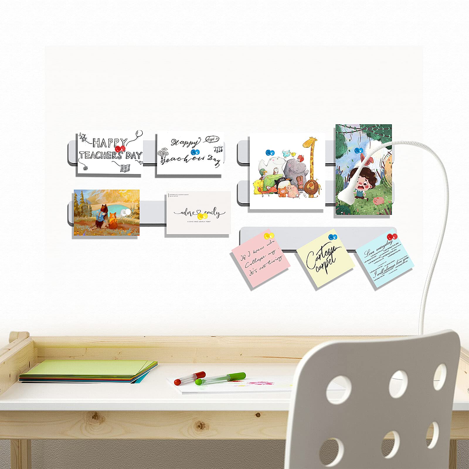 Felt Bulletin Board, 15.7''X 11.8'' corkboard Pin Board for Bedrooms Offices Home Wall Decoration, Self Adhesive Cork Board with 35 Push Pins for Paste Notes, Photos, Schedules (2 Pack)