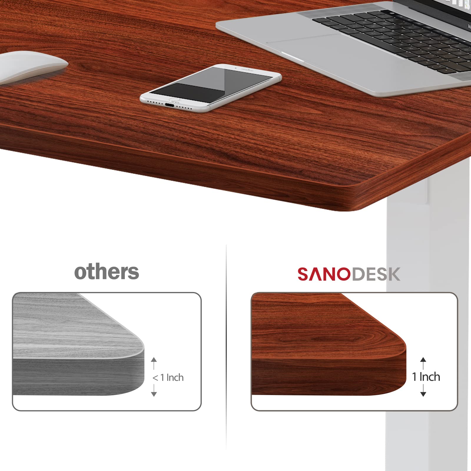 SANODESK Whole-Piece Particle Board Table Top for Standing Desk Home Office Desk DIY, 40x24x1 Inch Black Desk Top