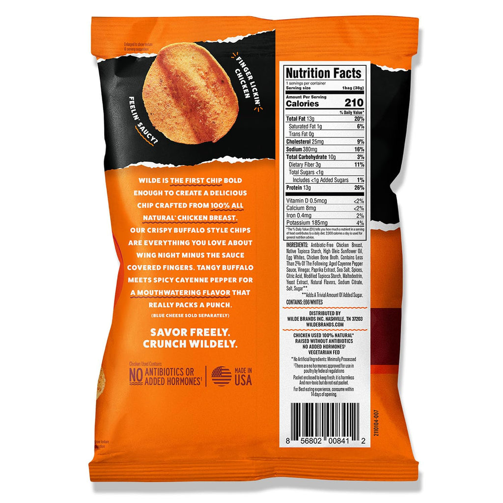 WILDE Protein Chips Barbeque, Thin and Crispy High Protein Snacks, Keto Friendly, Low Carb Chips, Real Ingredients, 1.34oz (Pack of 8)