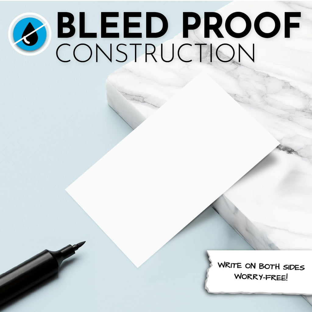 Home Advantage 2x3.5 Blank Index Cards - Our 50 Pack of Blank Note Cards Use Heavy Duty Cardstock to Make Them Bleed Proof - These Plain Index Cards Make Great Blank Business Cards & Blank Flashcards
