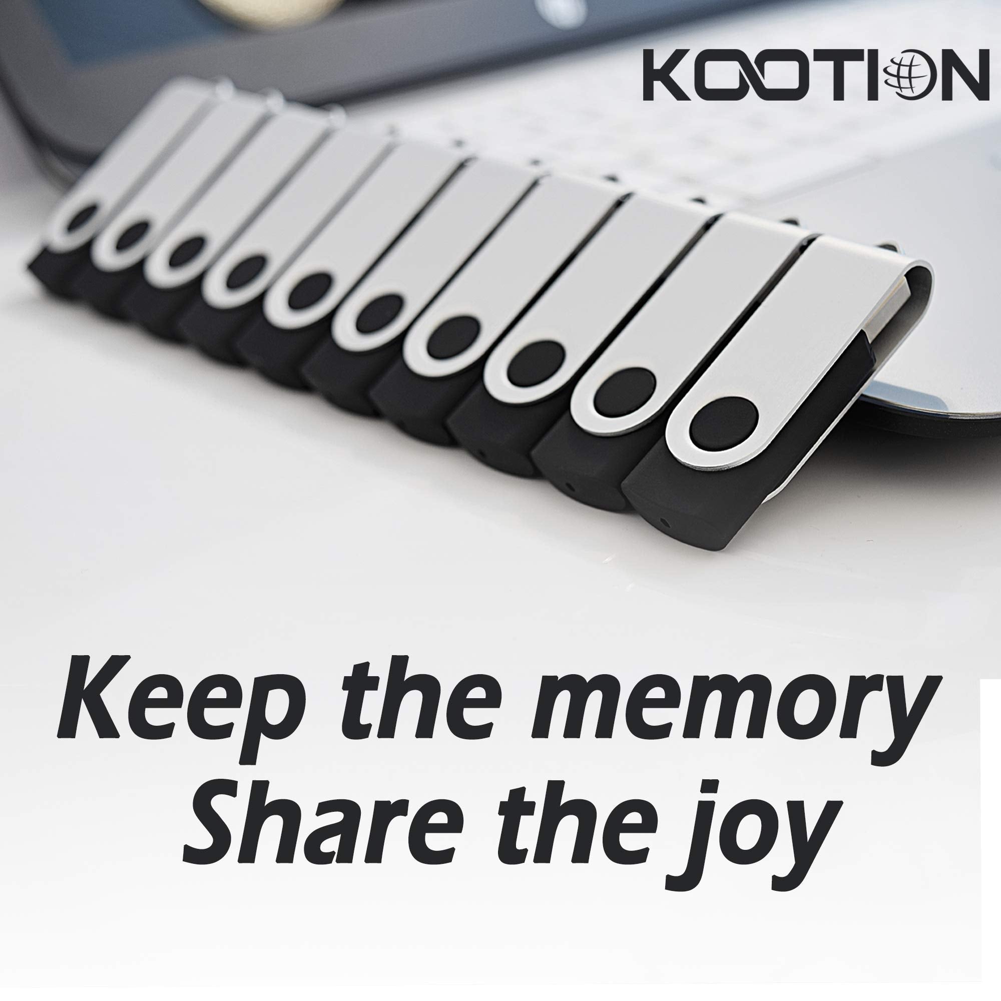 KOOTION 10 X 1GB USB Flash Drive 1gb Flash Drive Swivel Thumb Drive Memory Stick Keychain Design Blue