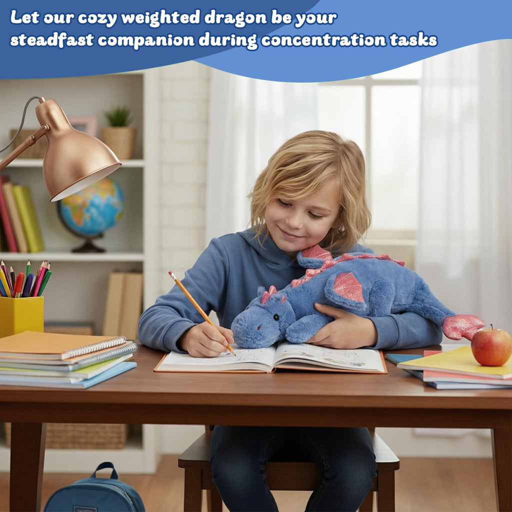 YOUBLEK 27.5 in 2Lb Weighted Stuffed Animals,Cute Plush Dragon,Weighted Stuff Dinosaur Toy for Kids Adult Gift or Decoration