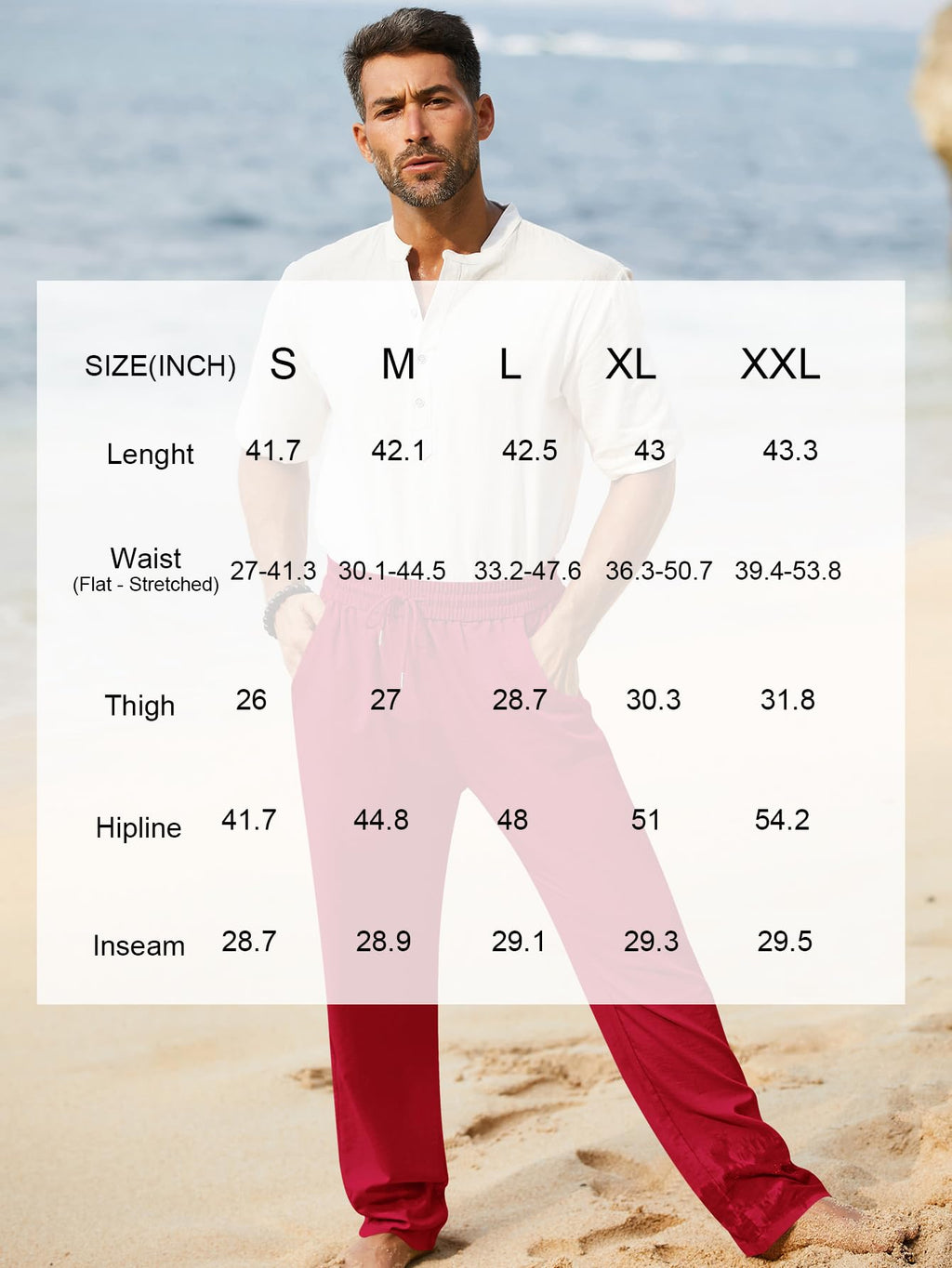 iWoo Linen Pants Men Casual 2025 Summer Beach Elastic Drawstring Waist Yoga Pants Travel Baggy Work Pant Pajama