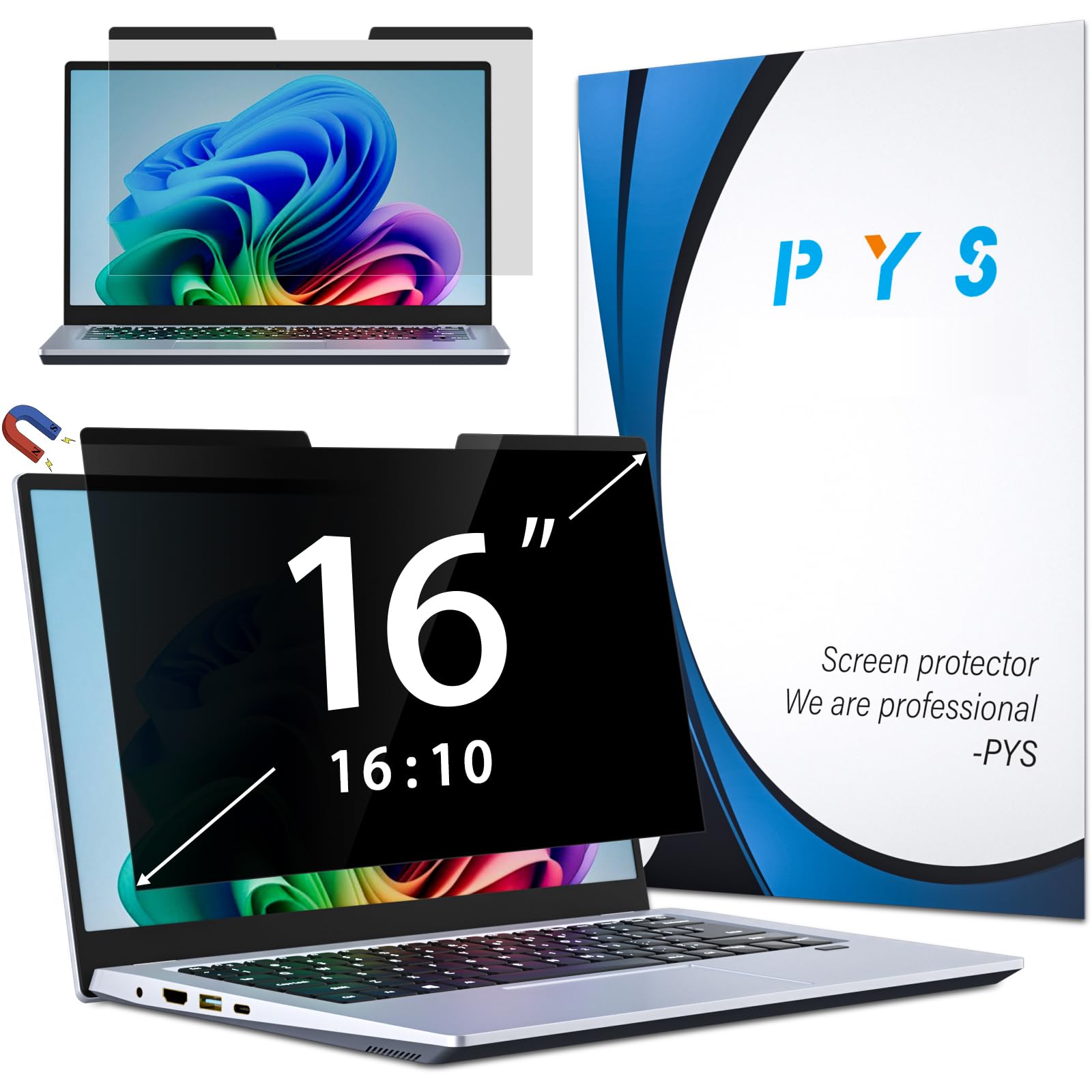 PYS MacBook Air 13.6 Inch Magnetic Privacy Screen for M2 Chip 2022 (A2681) - Removable Anti-Spy Laptop Shield