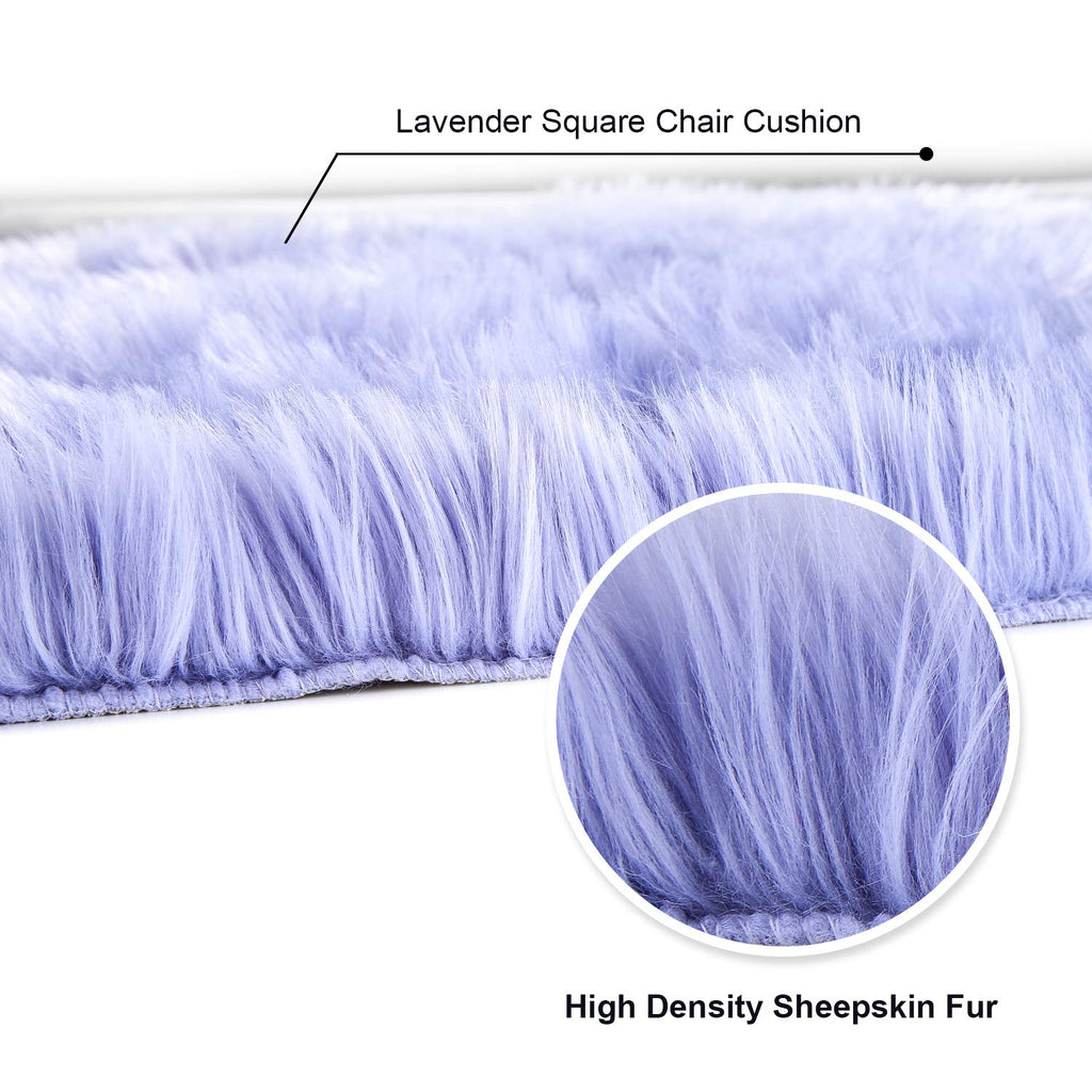 Softlife Black Faux Fur Sheepskin Chair Cover Seats Cushion Pad Super Soft Area Rugs for Living Bedroom Sofa Dorm (1.6ft x 1.6ft)