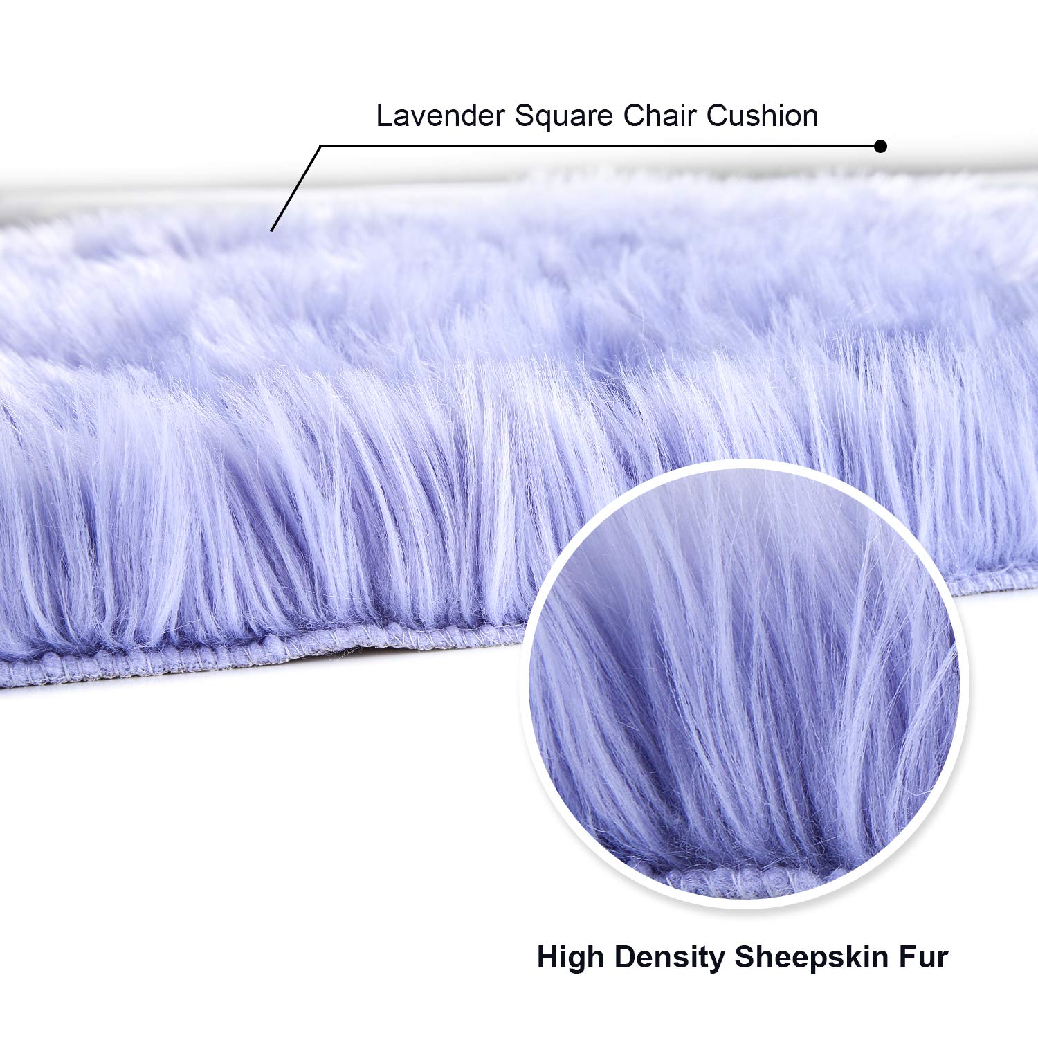 Softlife Black Faux Fur Sheepskin Chair Cover Seats Cushion Pad Super Soft Area Rugs for Living Bedroom Sofa Dorm (1.6ft x 1.6ft)