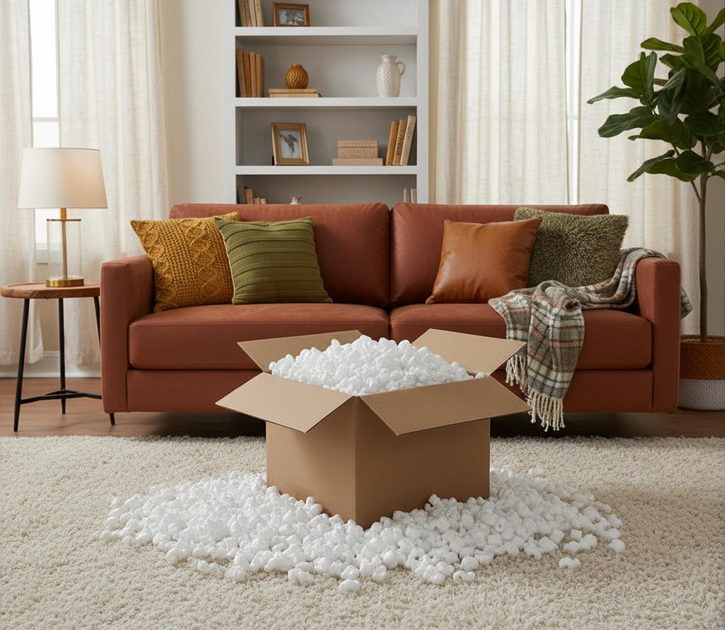 Packing Peanuts, 3.5 Cubic Feet, Beige | Bulk Loose Fill, For Shipping, Moving & Storage, Compostable & Biodegradable, Cushion For Shipping