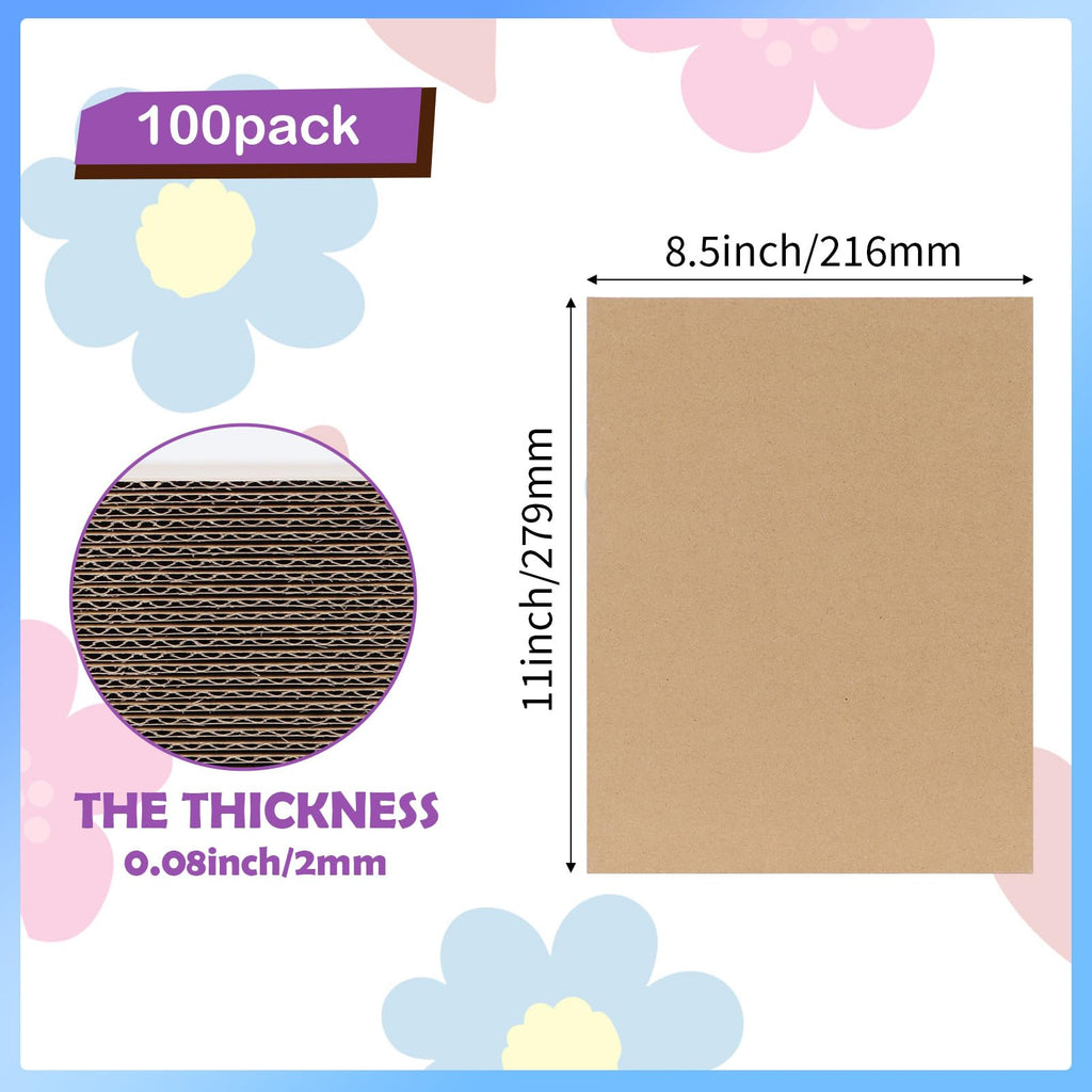 RLAVBL 200 Pack 3.5x4.5 White Corrugated Cardboard Sheets, Flat Cardboard Inserts for Shipping, Mailing, Packing, DIY Crafts