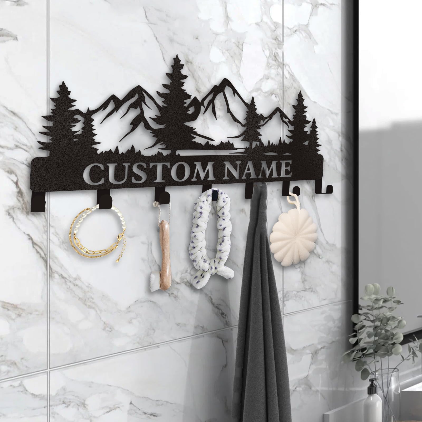 Dyoart Personalized Couple's Name Key Rack, Wall Mounted Metal Key Holder for Housewarming Gifts,ignent Bedding
