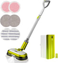 VMAI Cordless Electric Mop with Water Spray & Detachable Battery, Rechargeable Floor Spin Mop & Scrubber with LED Headlights, Washable Pads, Lightweight for Hardwood Tile Marble Floor Cleaning